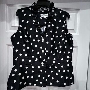 Danny &Nicole button down blouse ruffled collar size 16P